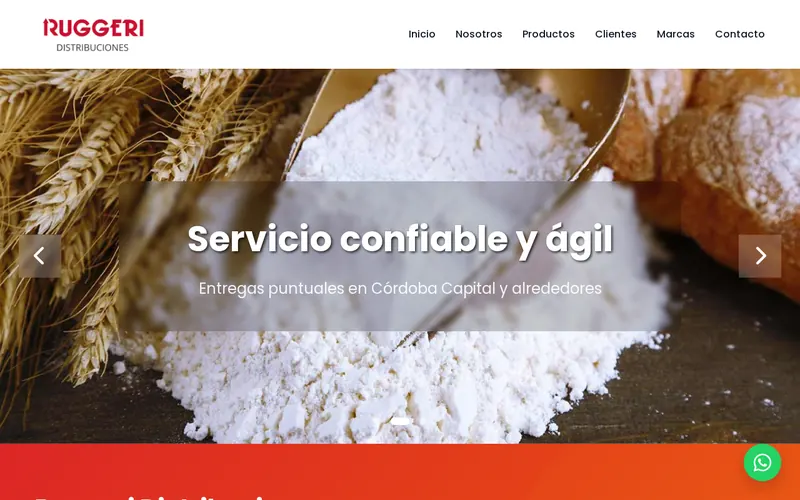 Portada del sitio de Ruggeri Distribuciones